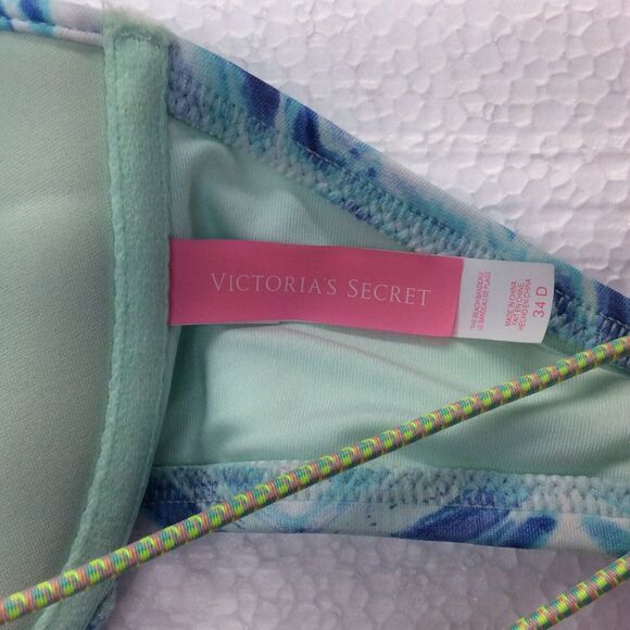 Victoria's Secret The Knockout 2 Pc Bikini Tie Dye Beach Top Size 34D Bottom Lg - Picture 8 of 12